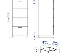 Изображение товара Комод Нордли 28 black ИКЕА (IKEA) на сайте adeta.ru